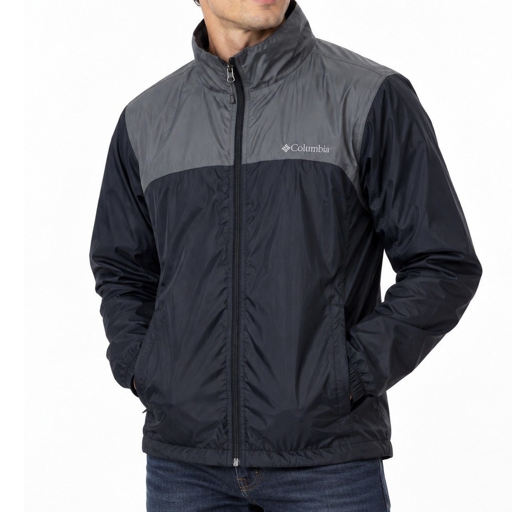 Columbia Men's Jacket Black Gray Size S Colorblock Full Zip Outdoor Lightweight